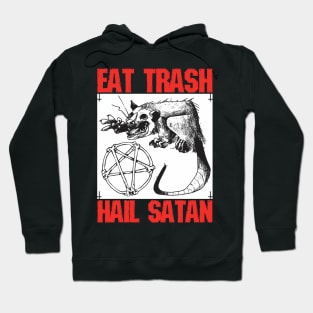 Black Metal Eat Trash Hail Satan Occult Aesthetic Pentagram Hoodie